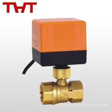 2 way electric flow control red brass motorized ball valve for water